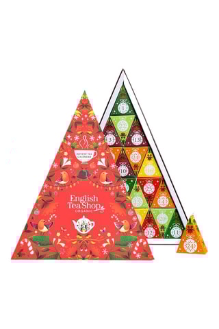 Calendrier de l'avent triangle rouge 25 sachets pyramides - 50 g