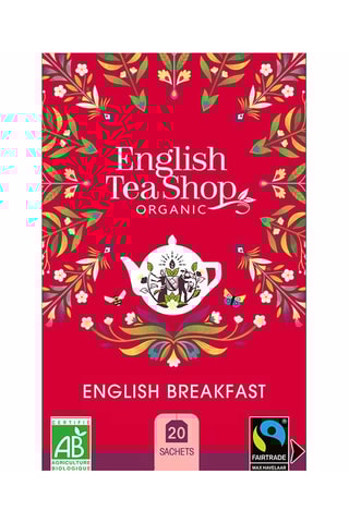 6 x Thé noir English Breakfast bio - Doux et rond avec une pointe d'amertume - 20 sachets