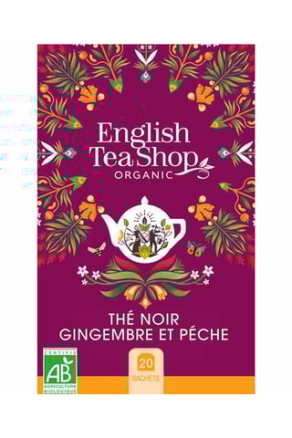 6 x Thé noir gingembre & pêche bio - 20 sachets