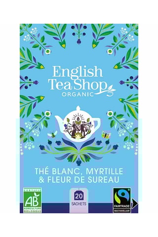 6 x Thé blanc myrtille & fleur de sureau bio - 20 sachets