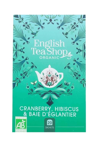 6 x Thé cranberry, hibiscus et baie d bio - 20 sachets