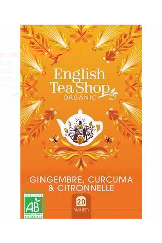 6 x Infusion curcuma gingembre citronnelle bio - 20 sachets - goût épice