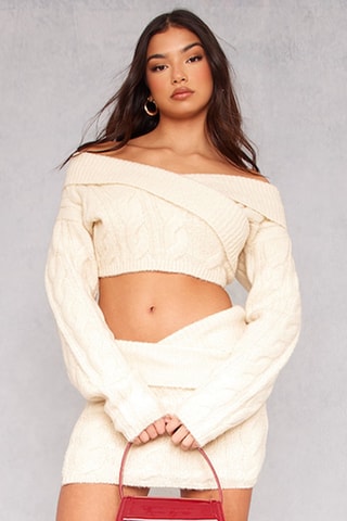 Camisola curta - Cru