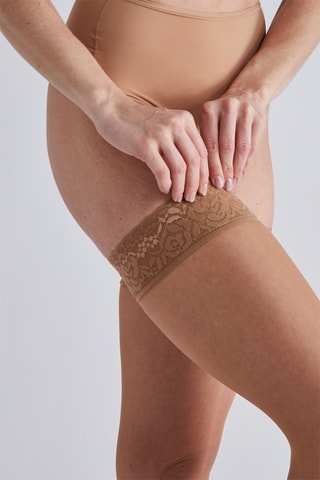 2 Satijnen Transparante Kousen - Bronskleurig