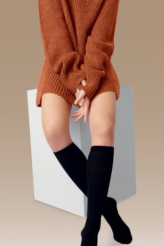 3 Ondoorschijnende Kniekousen - 60 Denier - Zwart