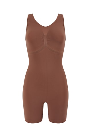 Vormende Playsuit - Chocoladebruin