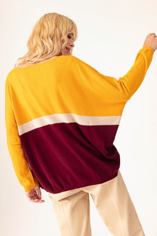 Pull en laine Mariana - Jaune et prune