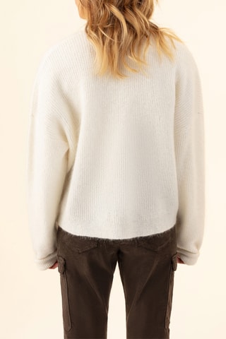 Gilet en laine et kid mohair Bonnie - Ecru