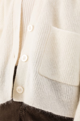 Gilet en laine et kid mohair Bonnie - Ecru