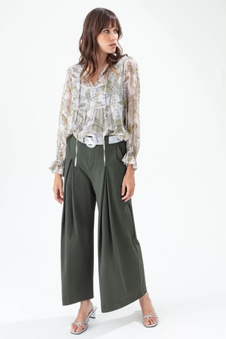 Pantalon palazzo - Kaki