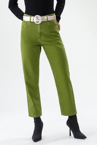 Jean taille haute - Vert