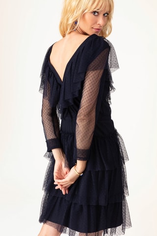 Jurk met Ruches Malo - Marineblauw