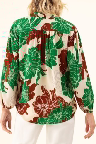 Blouse Mao - Vert et beige