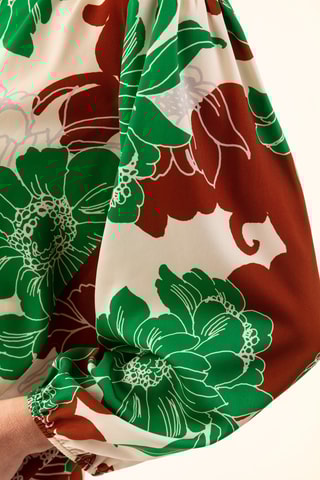 Blouse Mao - Vert et beige