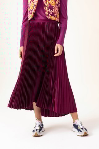 Jupe longue plissée Martin - Prune