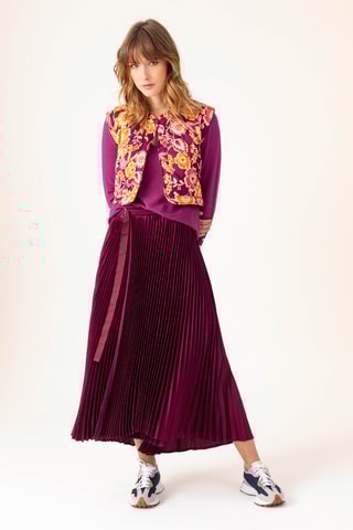Jupe longue plissée Martin - Prune