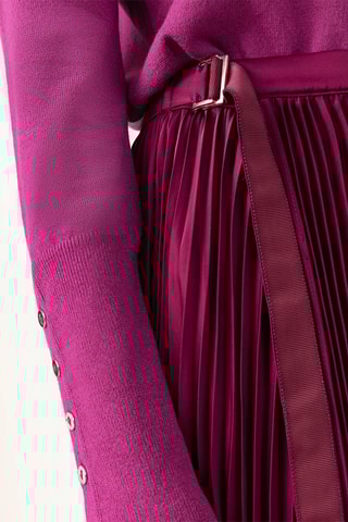 Jupe longue plissée Martin - Prune