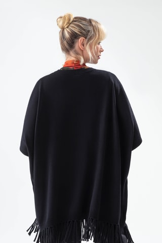 Poncho en laine sans manches - Noir