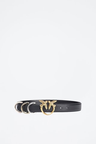 Leren Riem Doublé Goud - Zwart en Goudkleurig