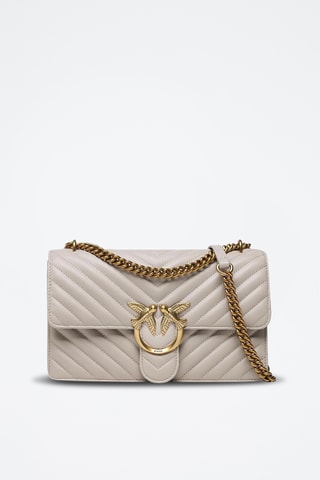 Leren Schoudertas Love One Classic - Lichtgrijs