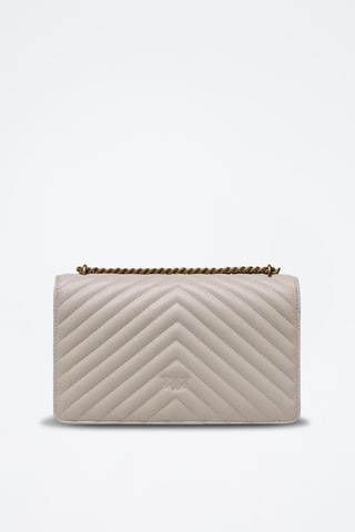Leren Schoudertas Love One Classic - Lichtgrijs