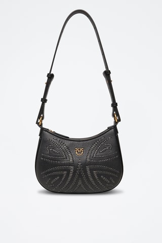 Schapenleren Schoudertas Half Moon Baby - Zwart