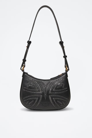 Schapenleren Schoudertas Half Moon Baby - Zwart