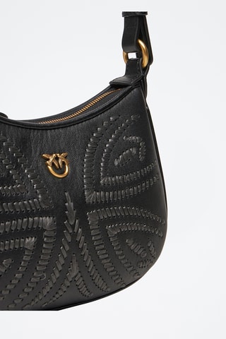 Schapenleren Schoudertas Half Moon Baby - Zwart