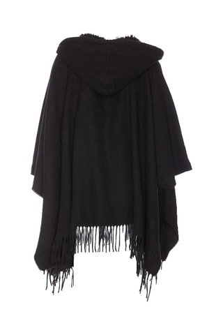 Poncho met capuchon - Zwart