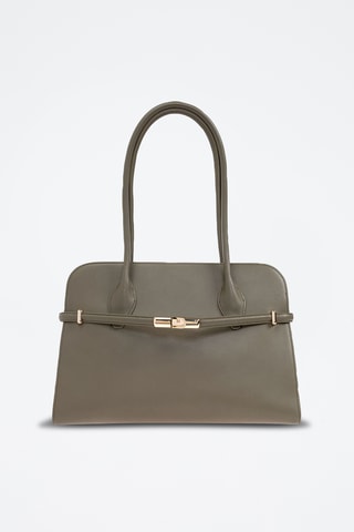 Leren Handtas Goccia - Kaki