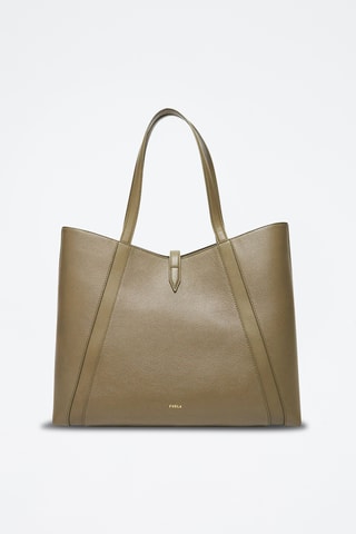 Leren Shopper Goccia - Kaki