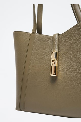 Leren Shopper Goccia - Kaki