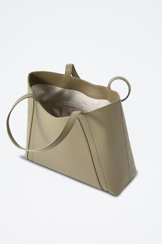 Leren Shopper Goccia - Kaki