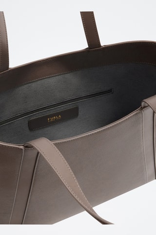 Leren Shopper Goccia - Lichtgrijs