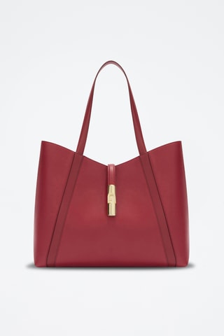 Leren Shopper Goccia - Rood