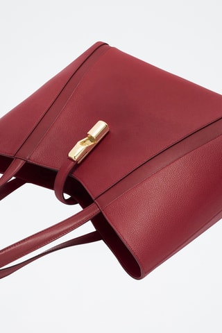 Leren Shopper Goccia - Rood