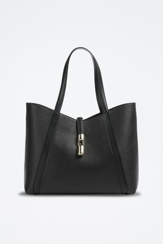 Leren Shopper Goccia - Zwart