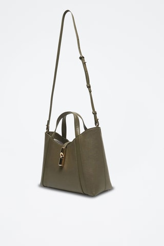 Leren Handtas Goccia - Kaki