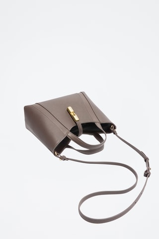 Leren Handtas Goccia - Lichtgrijs