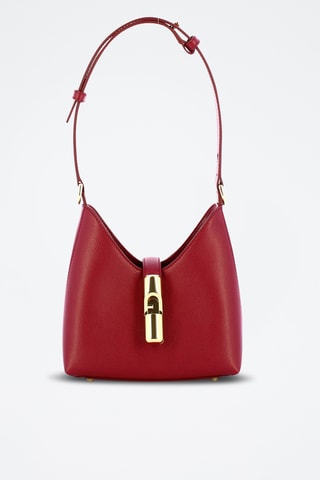 Leren Handtas Iride Mini Hobo- Bordeauxrood