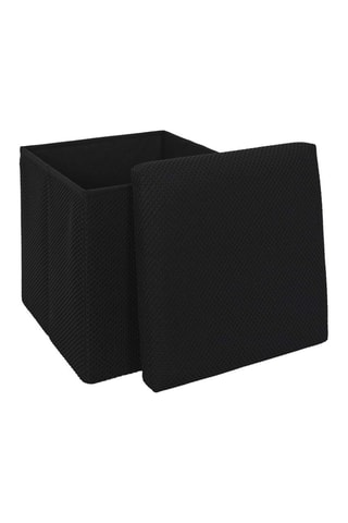 Opbergpoef Atome - Zwart - Polyester