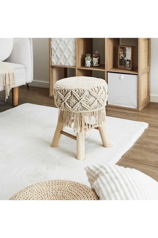 Kruk Boho Beige en Naturel