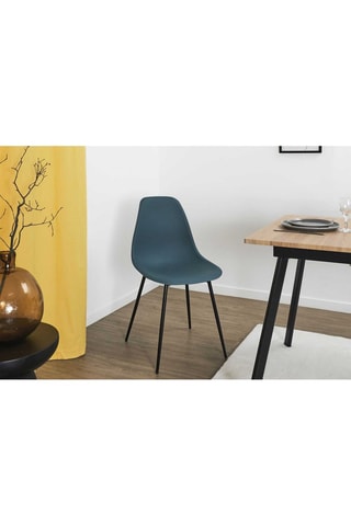 6 Stoelen Gustav - Donkerblauw en Zwart