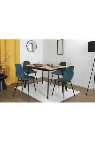6 Stoelen Gustav - Donkerblauw en Zwart