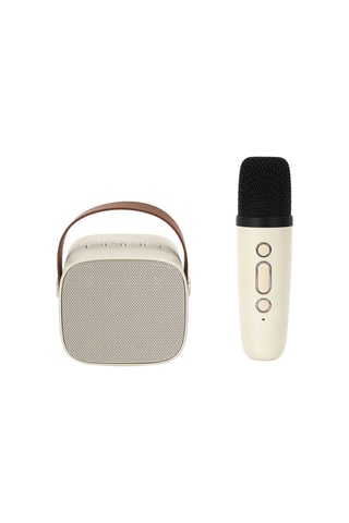 Draadloze Microfoon en Speaker voor Karaoke - Beige