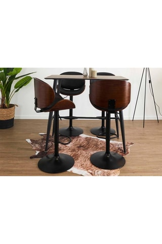 2 Barkrukken Reno Houtimitatie en Zwart