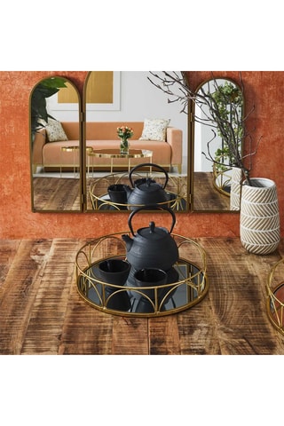 2 Dienbladen met Spiegel Mirage   30 en 38 cm