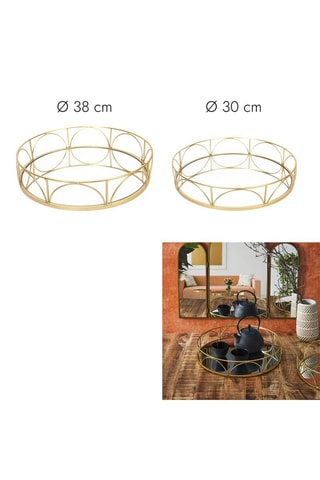 2 Dienbladen met Spiegel Mirage   30 en 38 cm