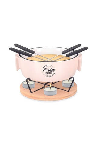 Porseleinen Fondueset met Theelichtje 4 Personen
