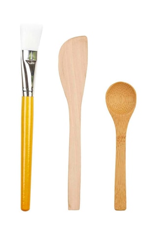 Set voor oogmasker bereiding van bamboe.